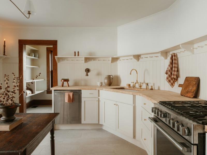 Modern kitchen with direct patio access at Hilltop